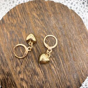 Elegant Gold Heart Earrings